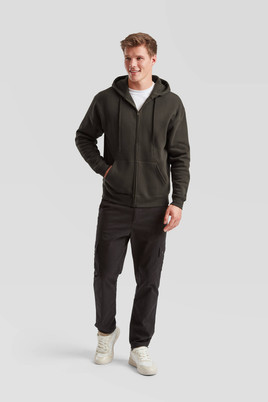 Szara bluza męska z kapturem Premium Fruit of the Loom