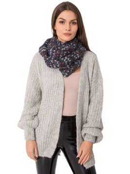 Komin z kolorową nitką granatowy