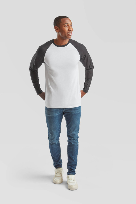 Biała koszulka męska Baseball Fruit of the Loom