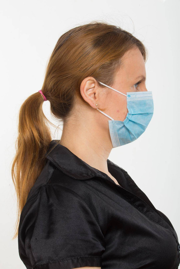 Maseczka ochronna 10 sztuk - jednorazowa niebieska