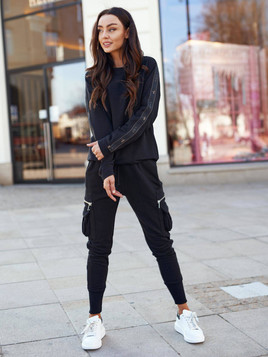 Czarna bluza z lampasami bawełna LeMonada