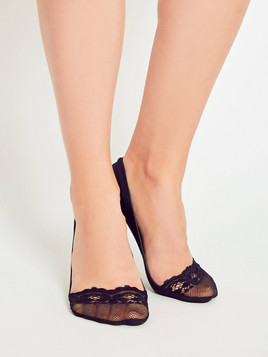 Stopki siateczka z koronką czarne