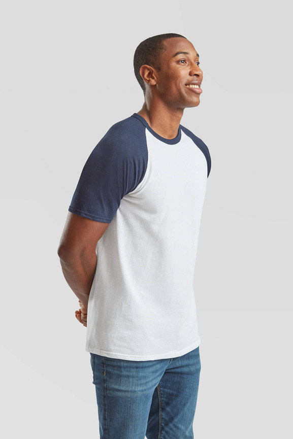 Biała koszulka męska Baseball Fruit of the Loom