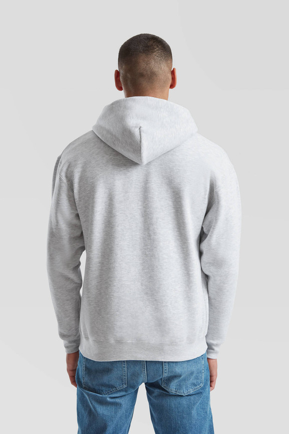 Jasno-szara bluza męska z kapturem Premium Fruit of the Loom