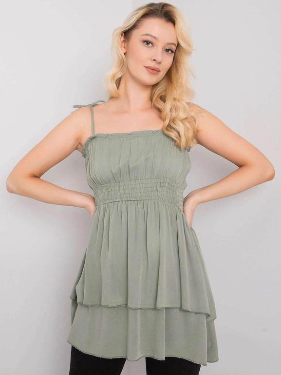 Khaki Bluzka na cienkich ramiączkach Yups