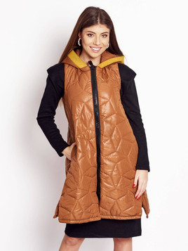 Kamizelka z kapturem Cocomore brązowa