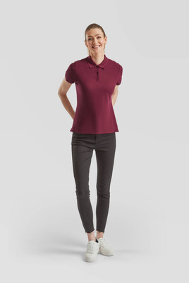 Burgundowa koszulka damska Polo Fruit of the Loom 