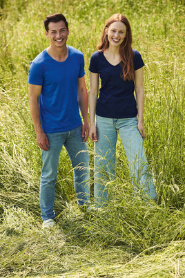 Granatowa koszulka damska Iconic Vneck Fruit of the Loom