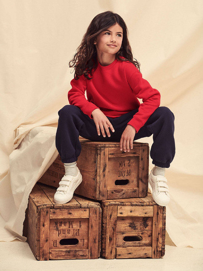 Czerwona bluza dziecięca Set-In Sweat Fruit of the Loom