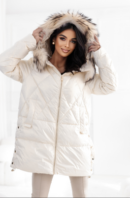 Beżowa kurtka puchowa oversize Dankoff