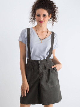 Spódnica na szelkach khaki