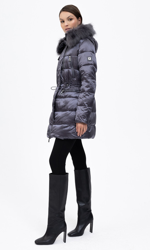 Szara kurtka puchowa Luserna-Eco Tiffi
