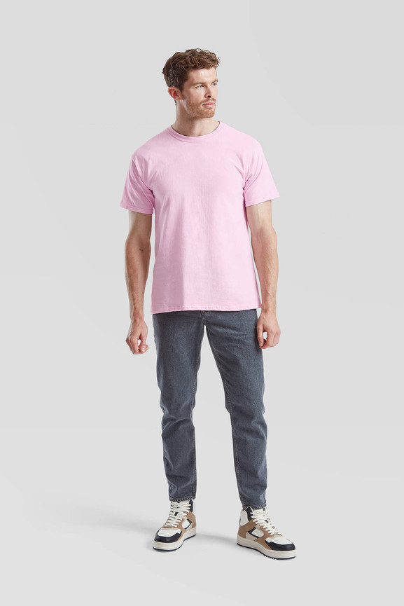 Różowa koszulka męska Valueweight Fruit of the Loom