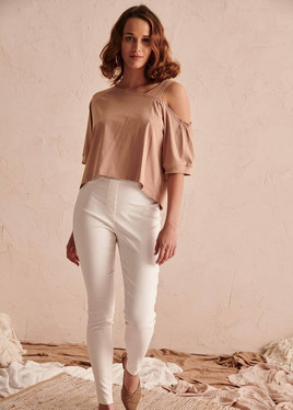 Karmelowa bluzka crop top Blue Shadow