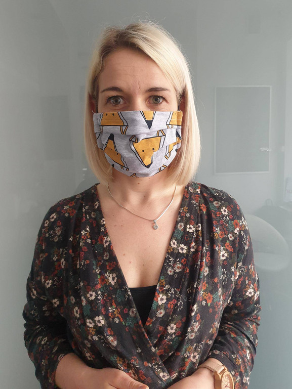 Maseczka ochronna lisek Happy Mum szara
