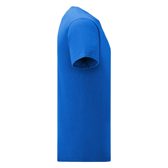 Niebieska koszulka męska z czesanej bawełny Iconic rękawem Fruit of the Loom