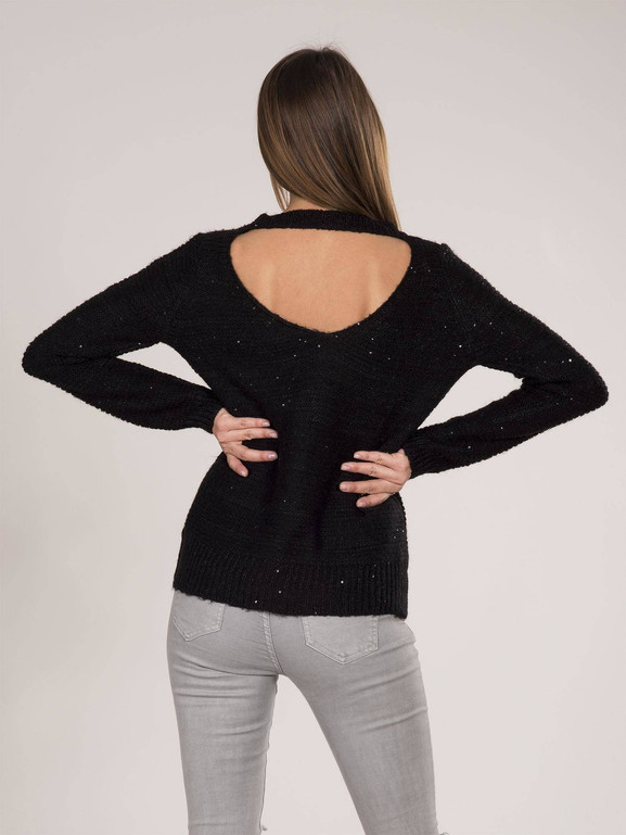 Sweter z cekinami czarny