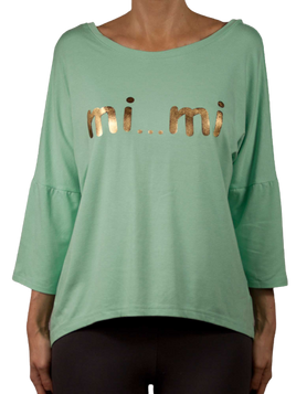 Zielona bluzka oversize z nadrukiem Mi...Mi