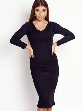 Czarny komplet sukienka bluzka z golfem Cocomore