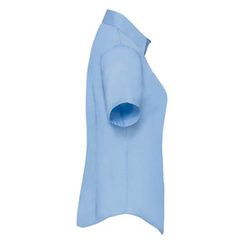 Niebieska koszula z popeliny z krótkimi rękawami Fruit Of The Loom