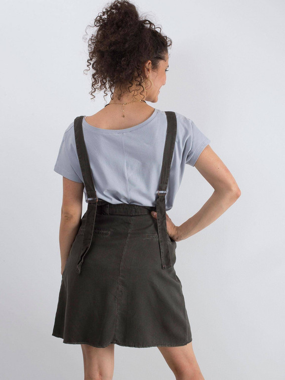 Spódnica na szelkach khaki