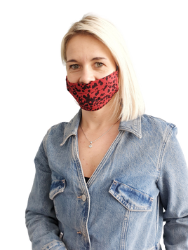 Maseczka ochronna cętki Happy Mum czerwona
