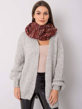 Komin z kolorową nitką bordowy