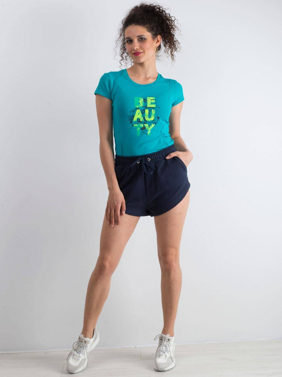 Szorty dzianinowe z kieszonkami granatowe