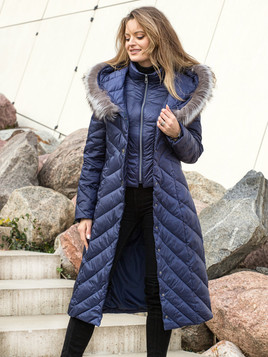 Granatowy płaszcz puchowy Premium Dankoff.dk 