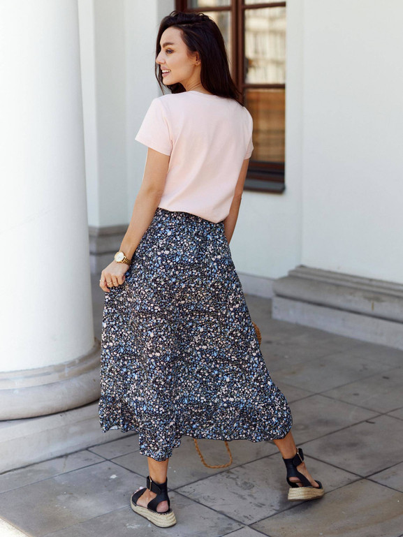 Czarna spódnica midi z falbanką Yups