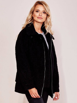 Kurtka pilotka z kożuszkiem czarna