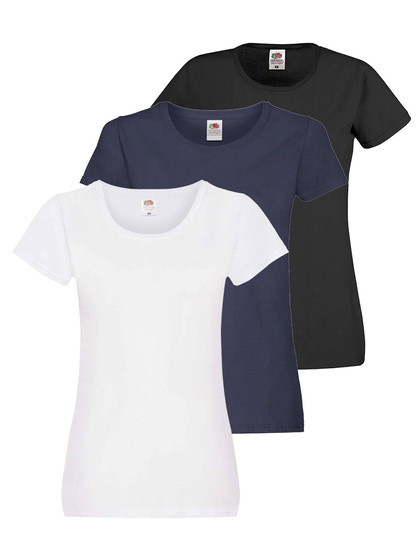 Pakiet 3 koszulek damskich Lady fit Oryginal Fruit of the Loom