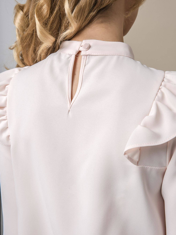 Bluzka Lola z Falbanką z przodu różowa