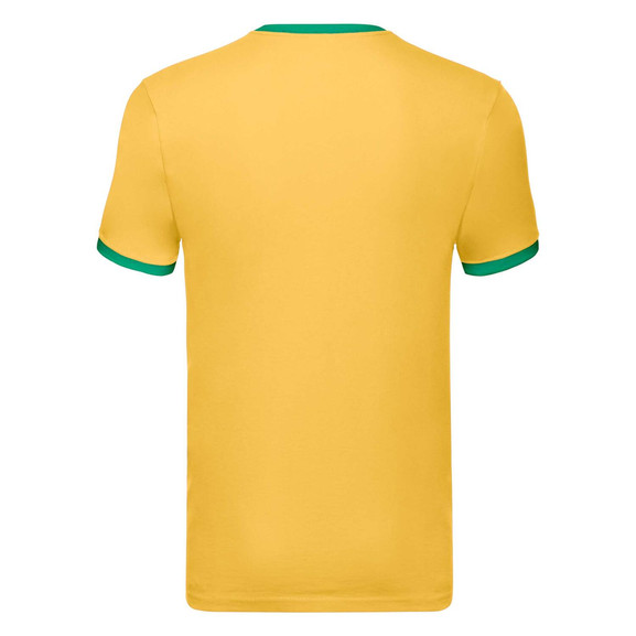 Żółta koszulka męska Ringer Fruit of the Loom