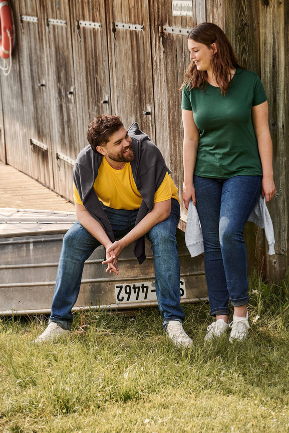 Zielona koszulka damska Iconic z czesanej bawełny Fruit of the Loom