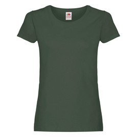 Zielona koszulka damska Lady fit Oryginal Fruit of the Loom