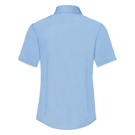 Niebieska koszula z popeliny z krótkimi rękawami Fruit Of The Loom