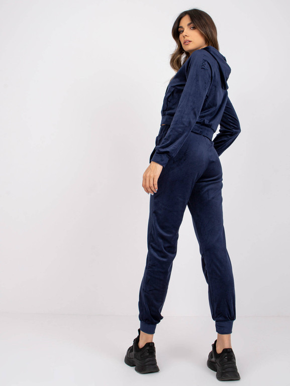 Granatowe spodnie dresowe z weluru Yups