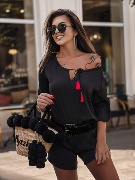 Czarny kombinezon z bawełny Coocmore