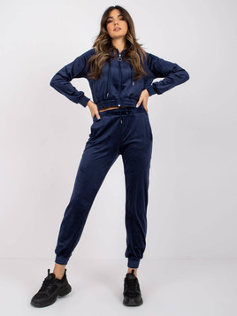 Granatowe spodnie dresowe z weluru Yups