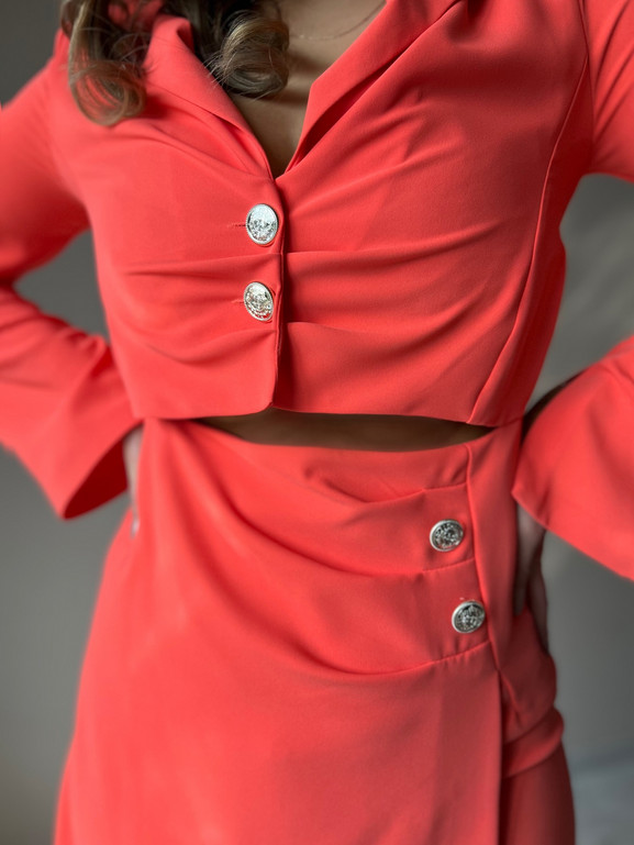 Pomarańczowa sukienka wizytowa By o la la