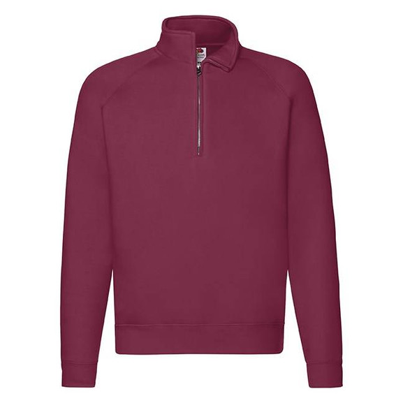 Burgundowa bluza męska Zip Neck Sweat Fruit of the Loom
