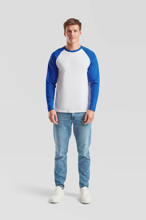 Biała koszulka męska Baseball Fruit of the Loom