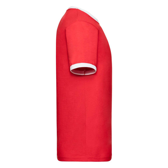 Czerwona koszulka męska Ringer Fruit of the Loom