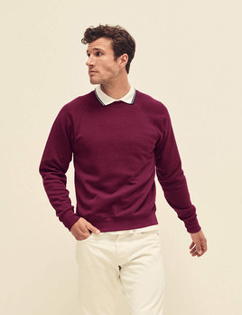 Burgundowa bluza męska Raglan Sweat Fruit of the Loom
