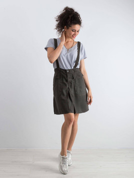 Spódnica na szelkach khaki