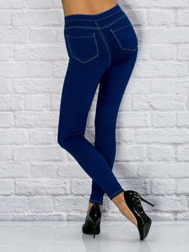 Niebieskie jeansy klasyczne z wysokim stanem Yups