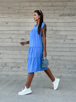 Błękitna sukienka letnia maxi 100% bawełny Mayflies