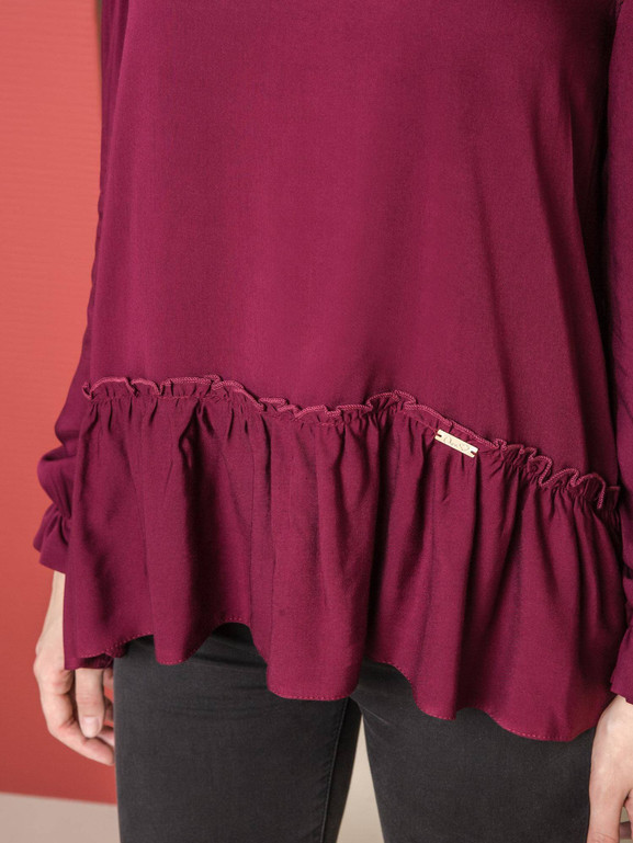 Bluzka ONE odkrywająca ramiona bordo
