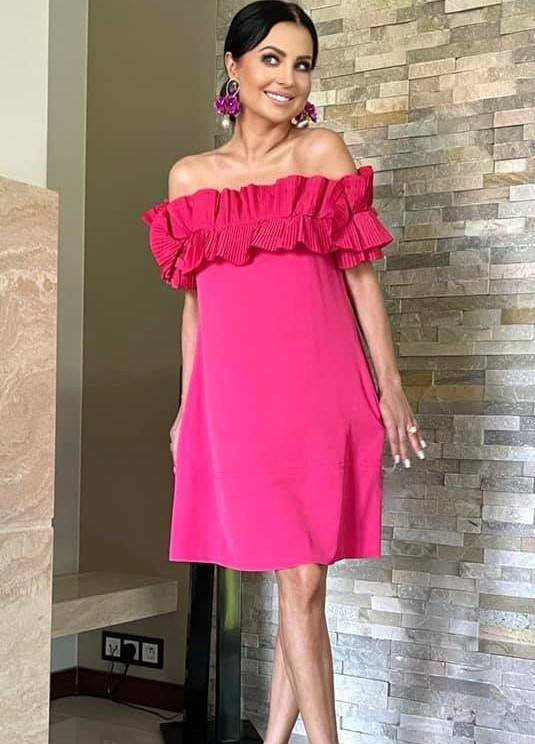 Różowa sukienka glamour hiszpanka Amore Amore By o la la